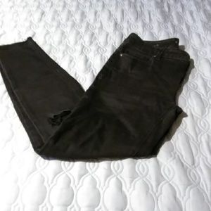 White House Black Market The Skinny Ankle Distressed Black Jeans